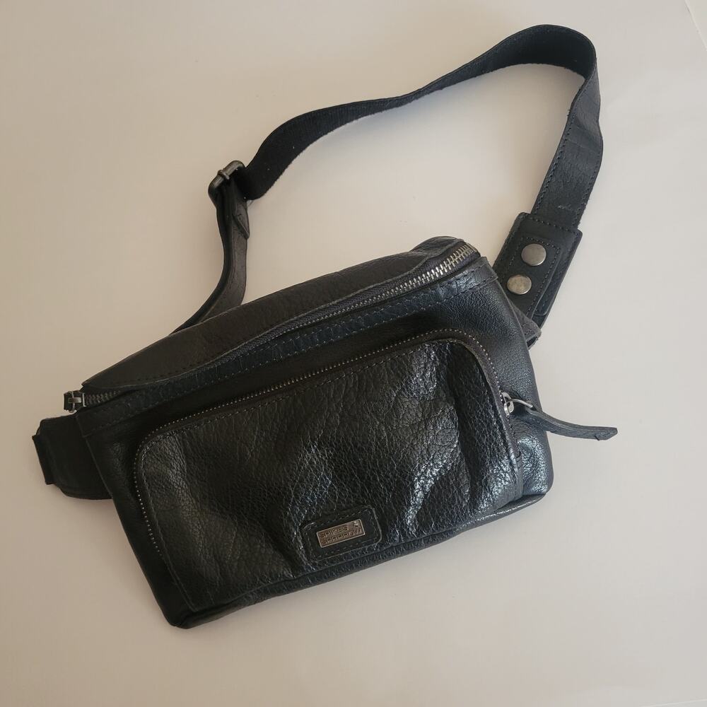 Spikes & Sparrow Leather Hip Bag Oregon Black Fanny pack